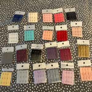 3-hook bra strap elongators - never opened (22 various colors)